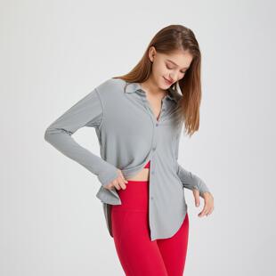 Cool blouse wear top fitness shirt long womens sleeved
