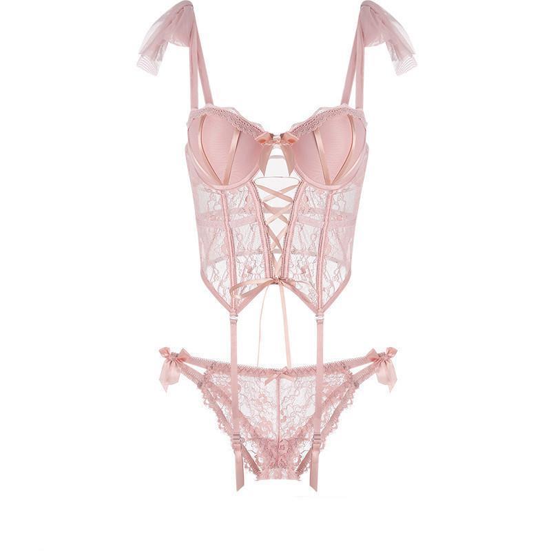 Split temptation sexy lingerie sexy lace fishbone bra