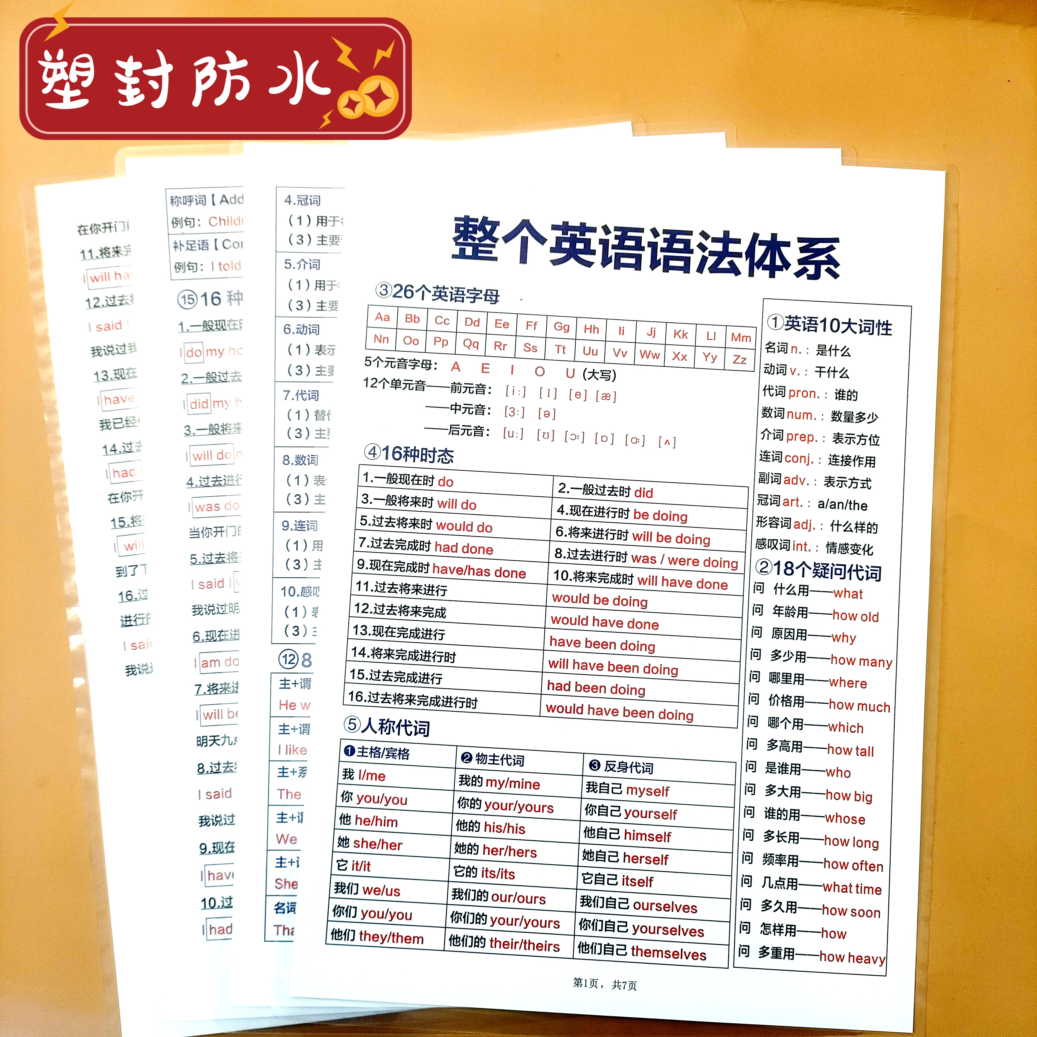 英语语法体系英语语法大全初中必背英语单词3500英语单词卡片