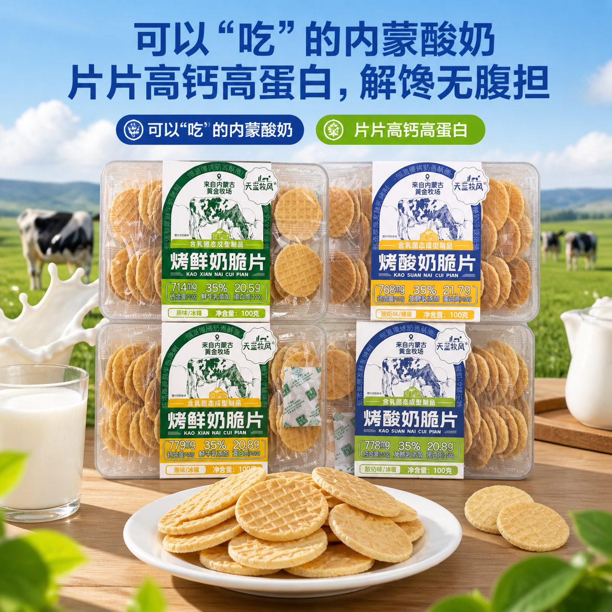 天蓝牧风内蒙古烤鲜奶脆片独立装