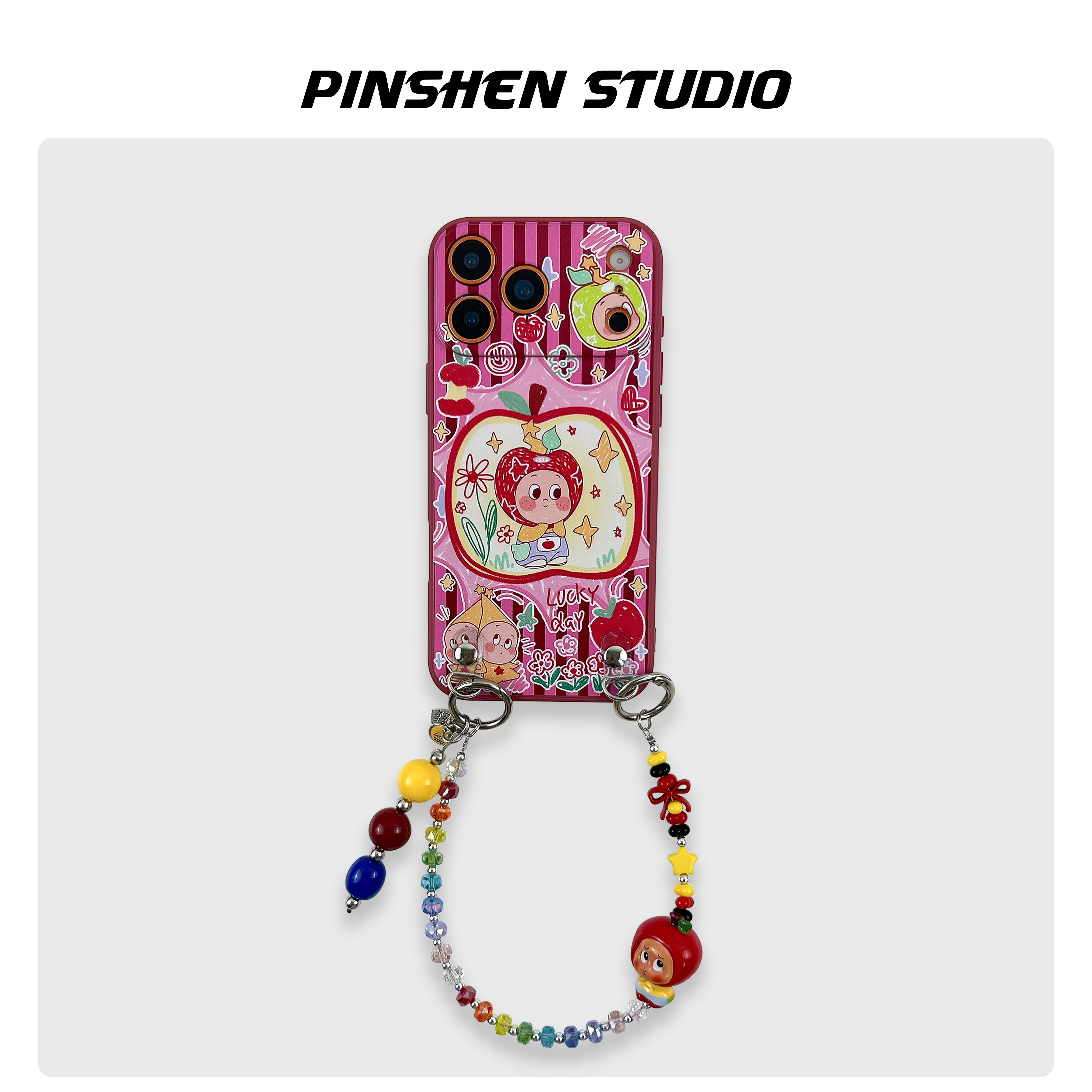 品申原创硅胶树莓红可爱苹果星星人手提链条适用iphone17promax手机壳全包防摔高级感个性挂绳iphone16保护套,3C数码配件,手机保护套/壳,淘宝优惠券,粉丝福利购,淘宝优惠卷