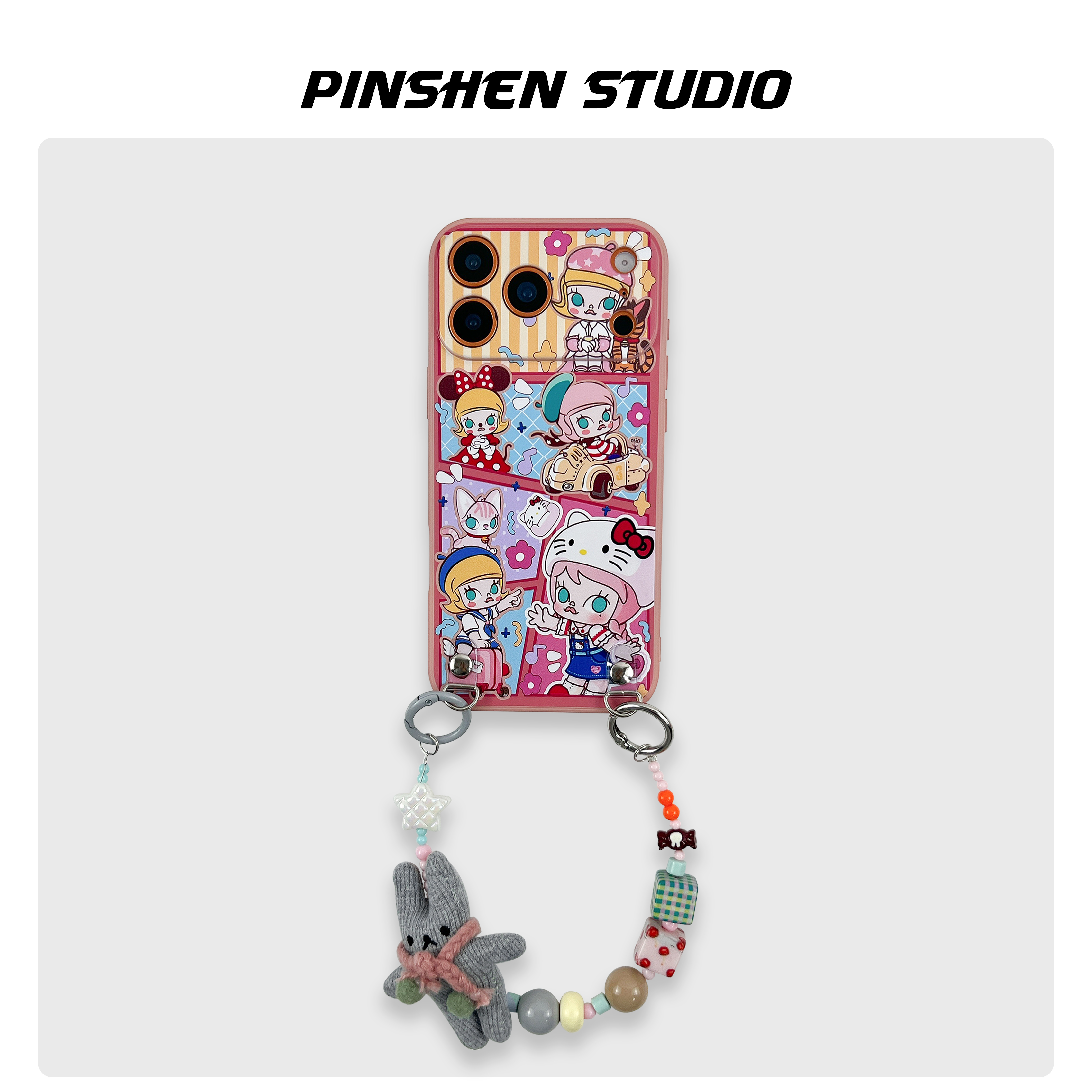 少女粉卡通molly女孩手提手机壳