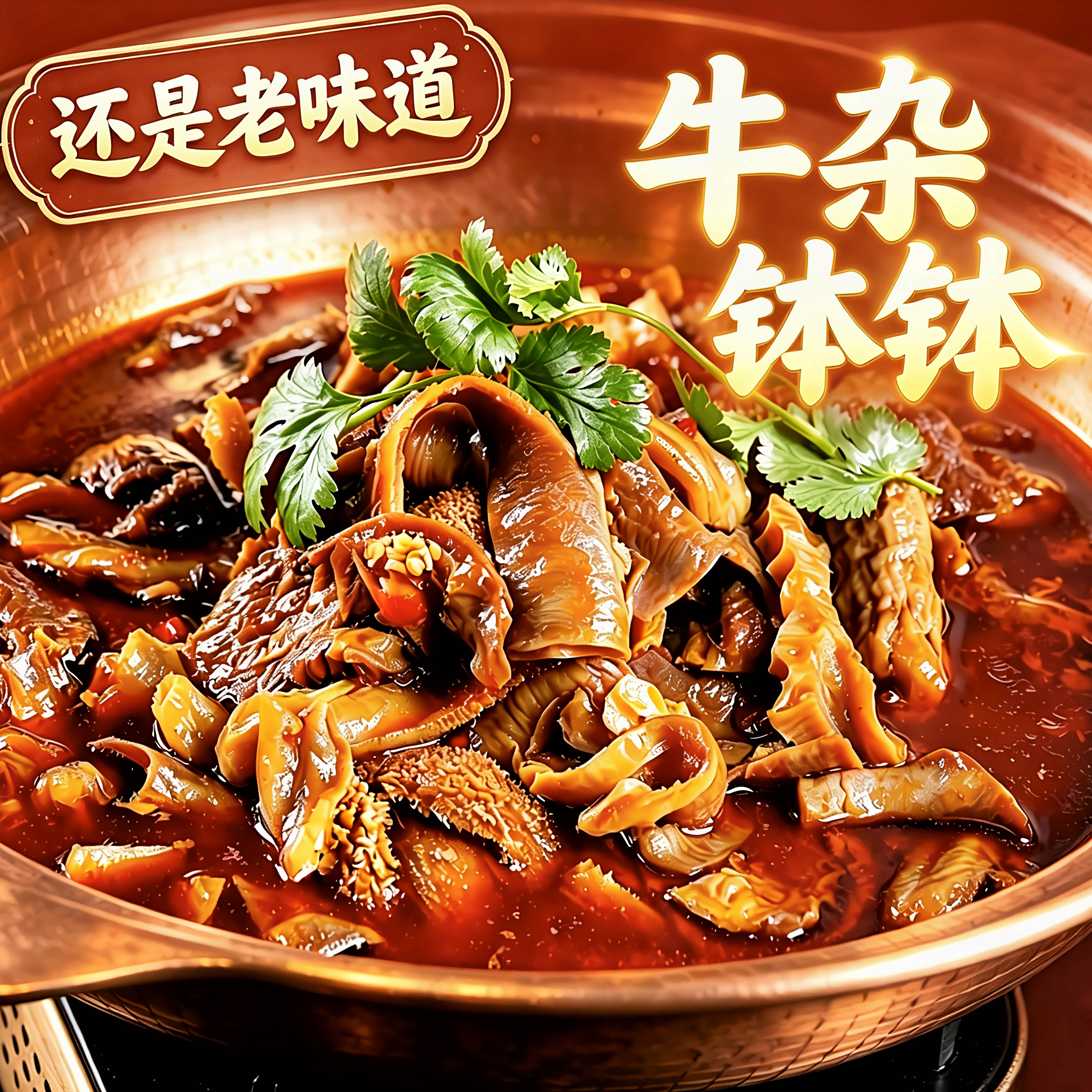湖北荆州特产牛杂火锅牛肉钵钵牛三鲜非预制菜开袋加热即食无添加