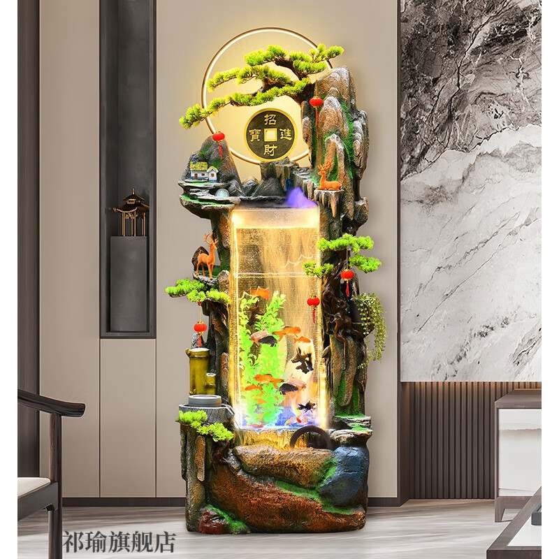 假山流水摆件院子喷泉循环水庭院客厅室内玄关鱼缸造景观装饰生M-