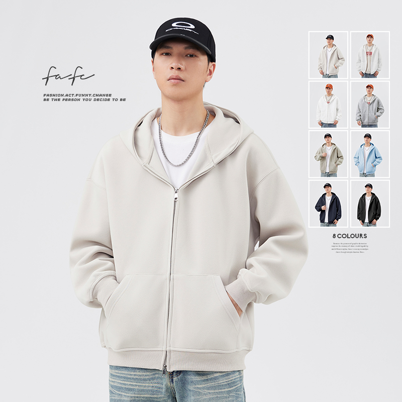 FAFC400g重磅亲肤舒适开衫卫衣