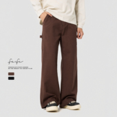 美式 纯棉水洗复古休闲裤 男宽松直筒阔腿A字工装 FAFC秋季 伐木长裤