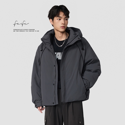 FAFC防寒保暖牛仔拼接羽绒服外套