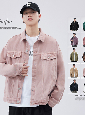 FAFC2024秋季纯棉牛仔衬衫男款美式纯色潮流休闲百搭夹克长袖外套