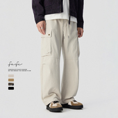 美式 复古设计感纯棉工装 休闲裤 FAFC秋季 男多口袋宽松直筒阔腿长裤