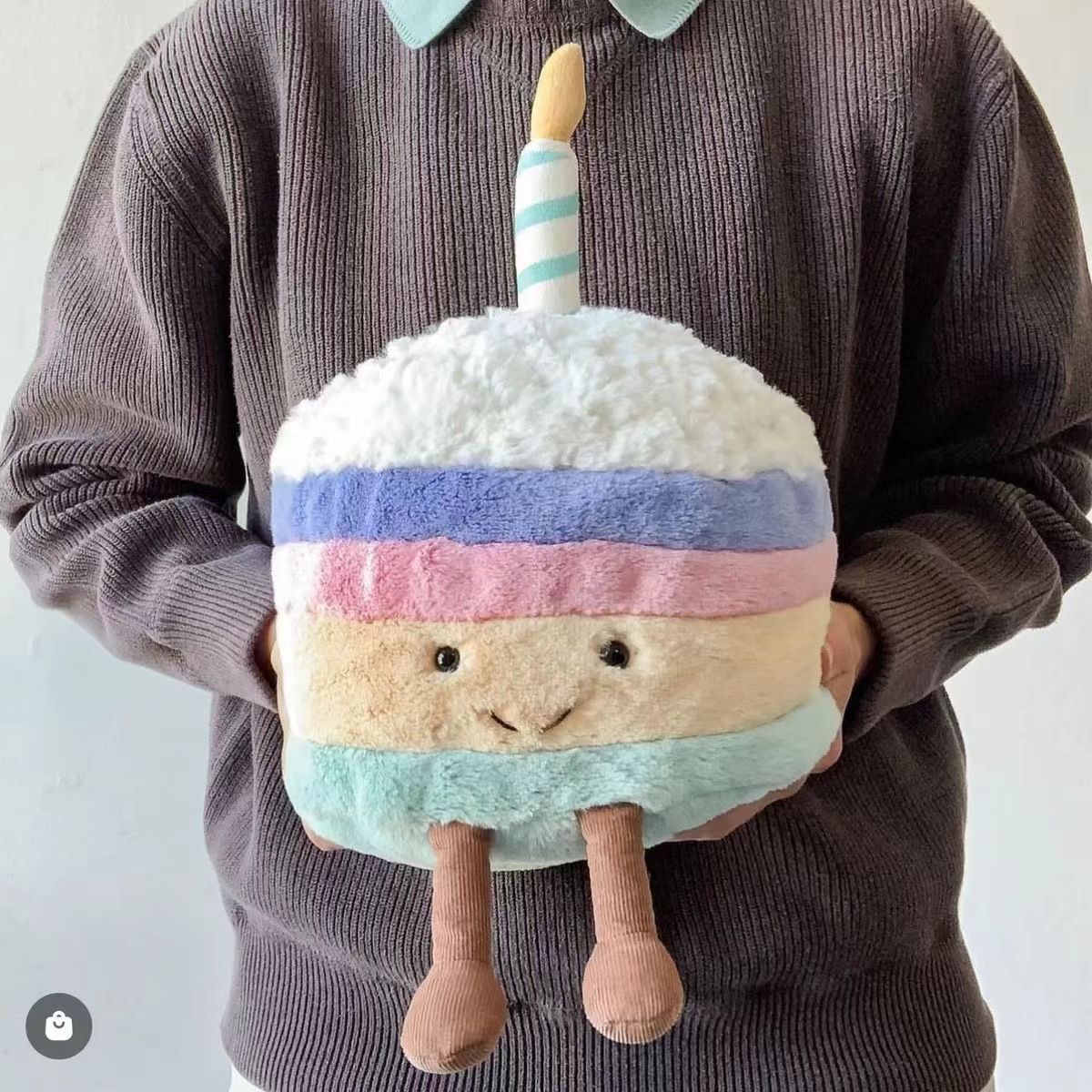 网红同款彩虹生日蛋糕毛绒公仔礼