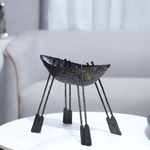 欧式创意抽象铸铁几何船只艺术装饰摆件酒店大厅电视柜家居装饰品