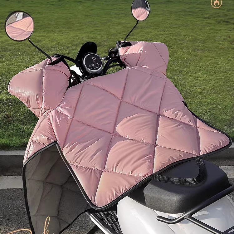 适用五羊本田小公主喜悦WH100T摩托车挡风被冬季加绒加厚大防风罩