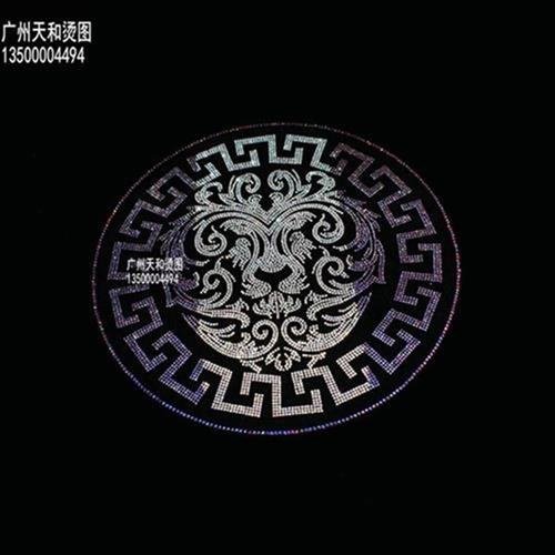 高档图案烫钻超闪霸气老虎头烫图社会人烫钻贴服v装w贴图案辅奢.