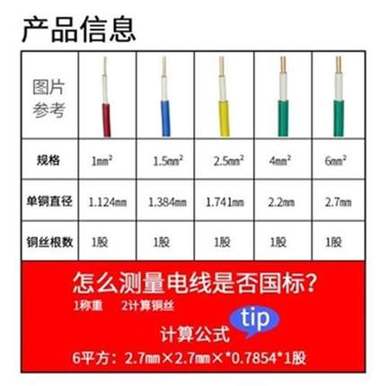 电线国标电缆BVV1.5 2.5 4C F6H平方家装双皮单芯纯铜芯单股