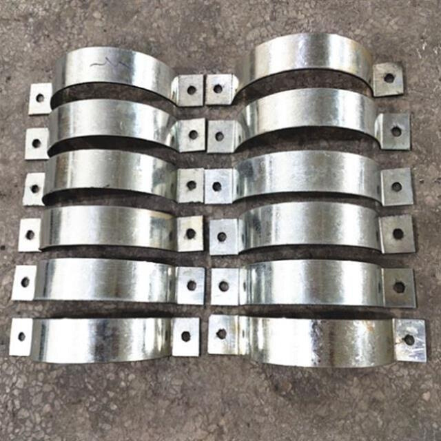 极速c型304卡箍加厚r电线杆双半圆抱箍支架广告牌镀锌扁铁抱Y箍管