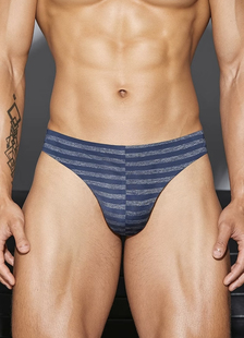 包邮 四月白羊 拍任意3条 高奢裸感海洋条纹无痕低腰三角男内裤 店
