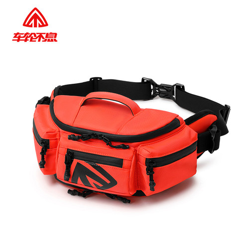 车轮不息机车骑行腰包男机车装备摩旅骑士斜跨包运动胸包骑士包