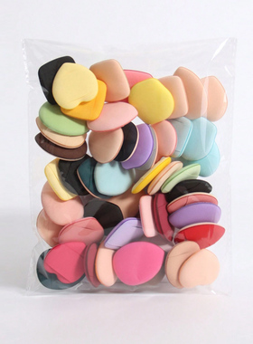 60片混色小号迷你手指气垫遮瑕指尖拖鞋bb粉底液化妆脸部粉扑