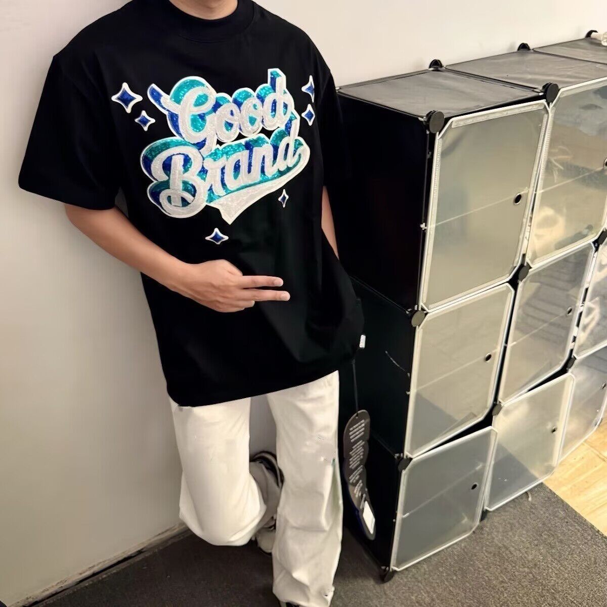 夏季白色短袖男衣服刺绣休闲上衣