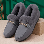 保暖妈妈老北京毛毛豆豆鞋 棉鞋 老年人布鞋 加绒加厚2026新款 女冬季