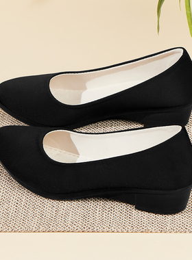 老北京布鞋女新款旗舰店官方正品2025夏软底不累脚黑色上班工作鞋