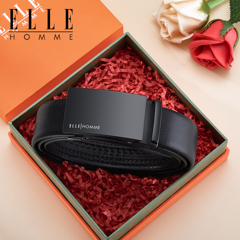法国ELLE HOMME男士皮带真皮纯牛皮腰带男高档奢侈品2025新款名牌