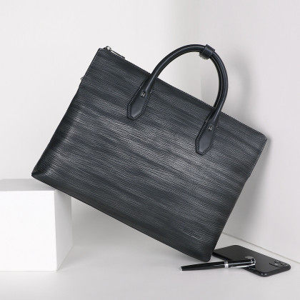 法国正品ELLE HOMME男士商务手提公文包男青年条纹男款男包文件包