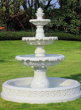 欧式流水喷泉婚庆喷水池造景装饰摆件花园户外庭院水景鲜花许愿池