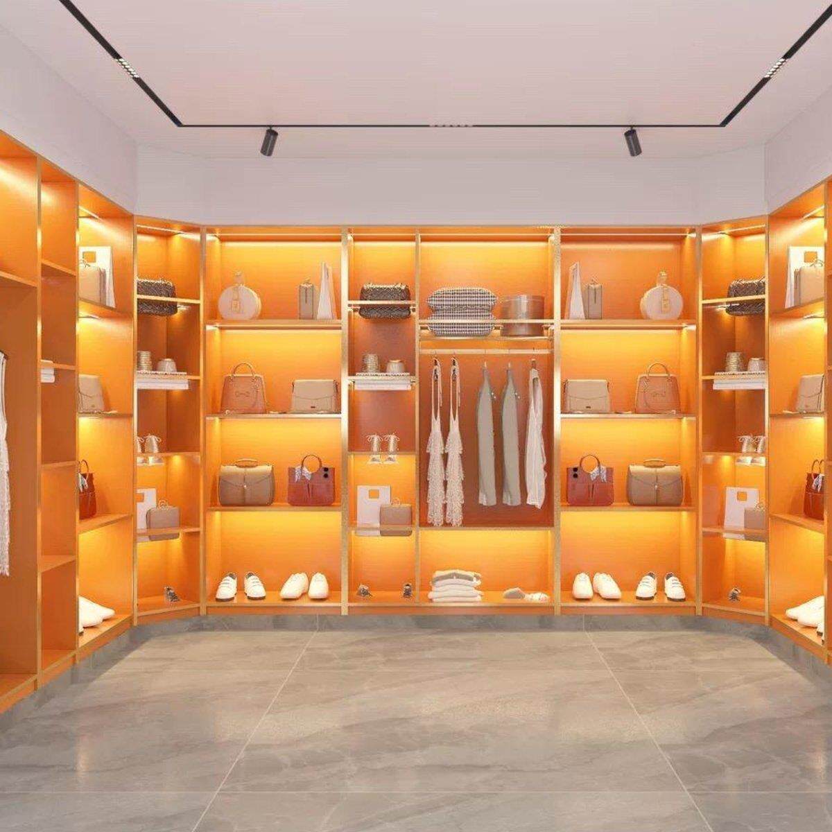 直播间背景柜箱包奢饰品展示柜精品包包展示柜定制木制产品展示柜