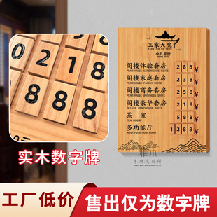 【可替换】酒店价格展示牌木质宾馆民宿数字牌前台房价牌今日房价