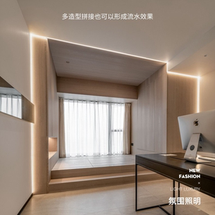 12v跑马追光流水灯带嵌入式自粘线型灯KT板装饰灯LED流星雨灯条