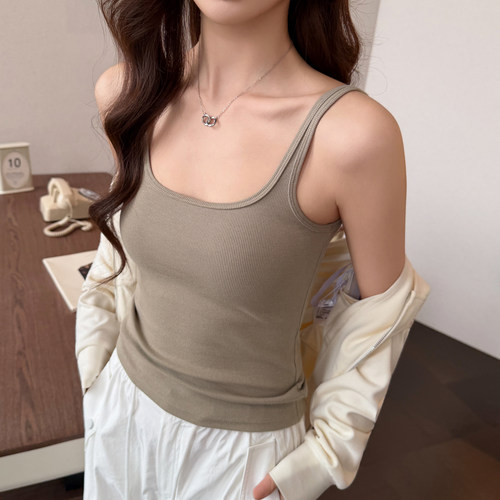 棉吊带背心女修身显瘦打底衫内搭