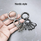 设计感小众金属个性 钥匙扣挂件复古8字弹簧扣钥匙圈环腰挂锁匙扣