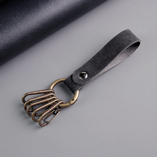 设计感小众金属个性钥匙扣男女高档挂件复古钥匙套绳弹簧钥匙圈环