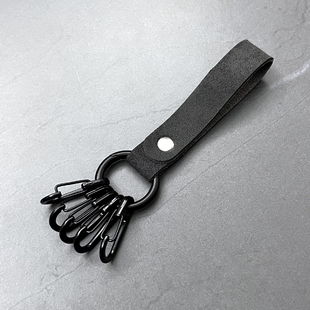 设计感小众金属个性钥匙扣男女高档挂件复古钥匙套绳弹簧钥匙圈环