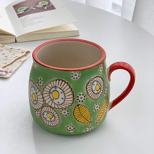 外贸原单陶瓷手绘马克杯