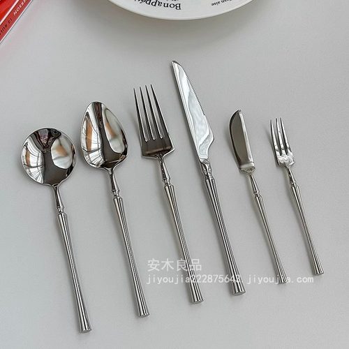 安木良品法式高级感高品质304不锈钢牛排刀餐叉勺子甜品叉牛油刀