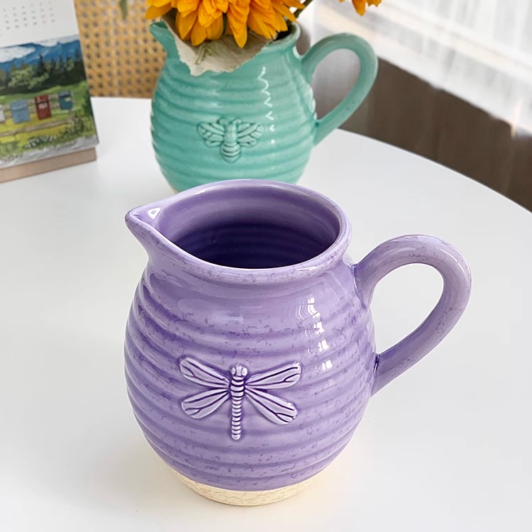 外贸原单陶瓷浮雕花瓶