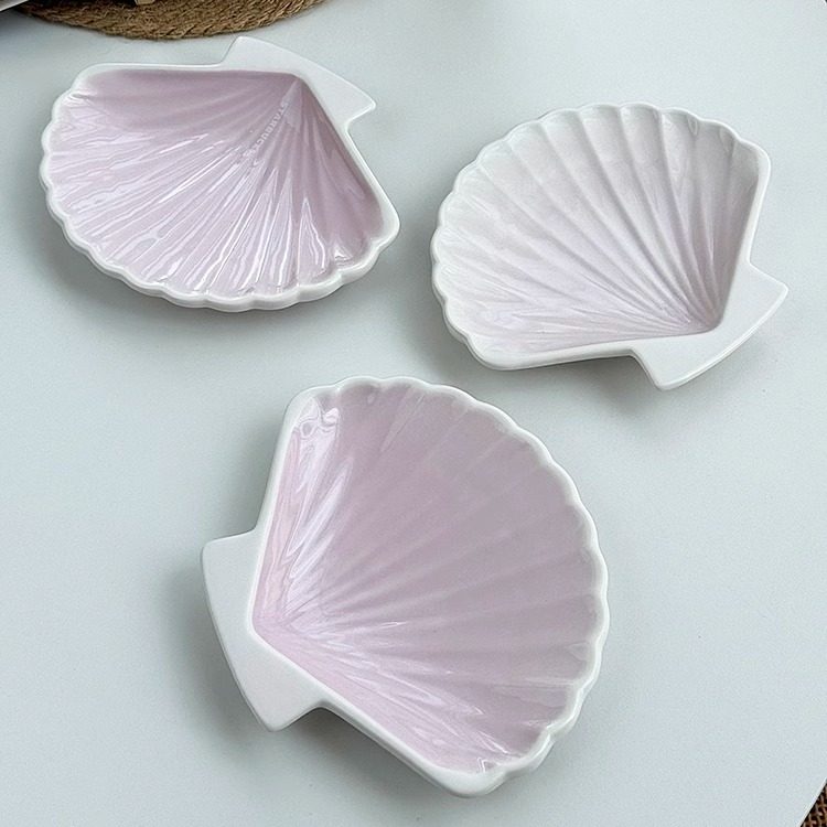 安木良品 大牌订单 粉色少女心ins贝壳釉下彩陶瓷甜品点心碟盘子,餐饮具,碟,淘宝优惠券,粉丝福利购,淘宝优惠卷