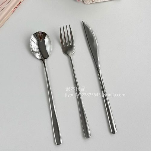 安木良品 简约ins风百搭家用西餐牛排意面韩式304不锈钢刀叉勺子