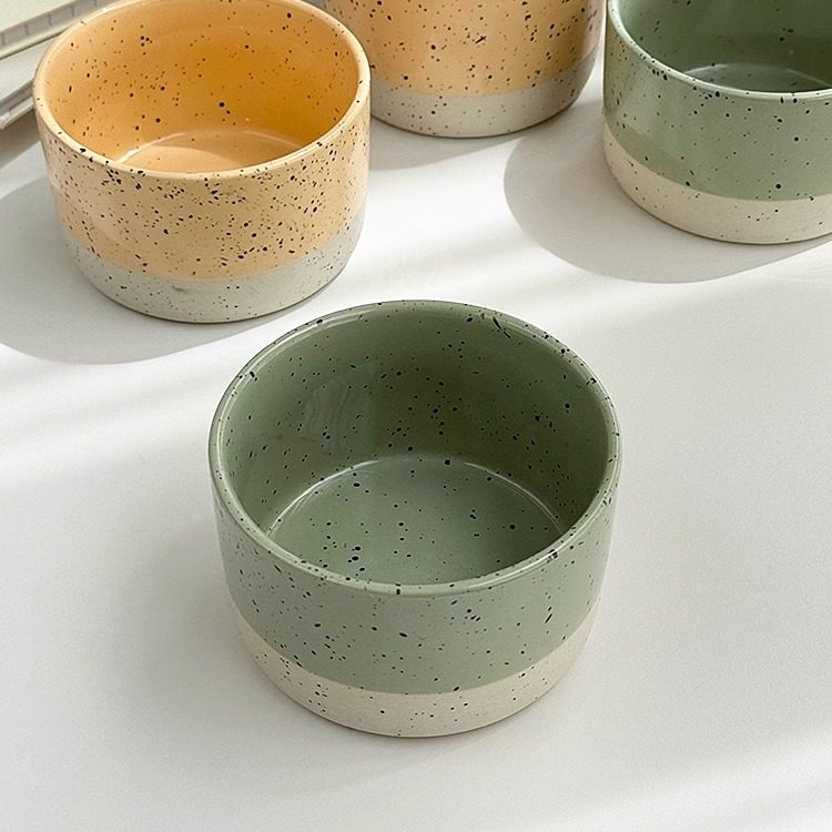 安木良品 外贸原单 日式可爱ins水墨点拼色粗陶陶瓷零食点心小碗,餐饮具,碗,淘宝优惠券,粉丝福利购,淘宝优惠卷