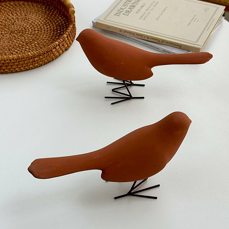 安木良品 外贸出口 北欧田园复古创意小鸟陶瓷花园院子摆件壁柜饰