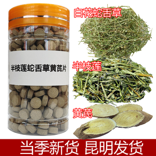 半枝莲白花蛇舌草黄芪片正宗云南半枝莲蛇舌草黄芪中药材磨粉压片