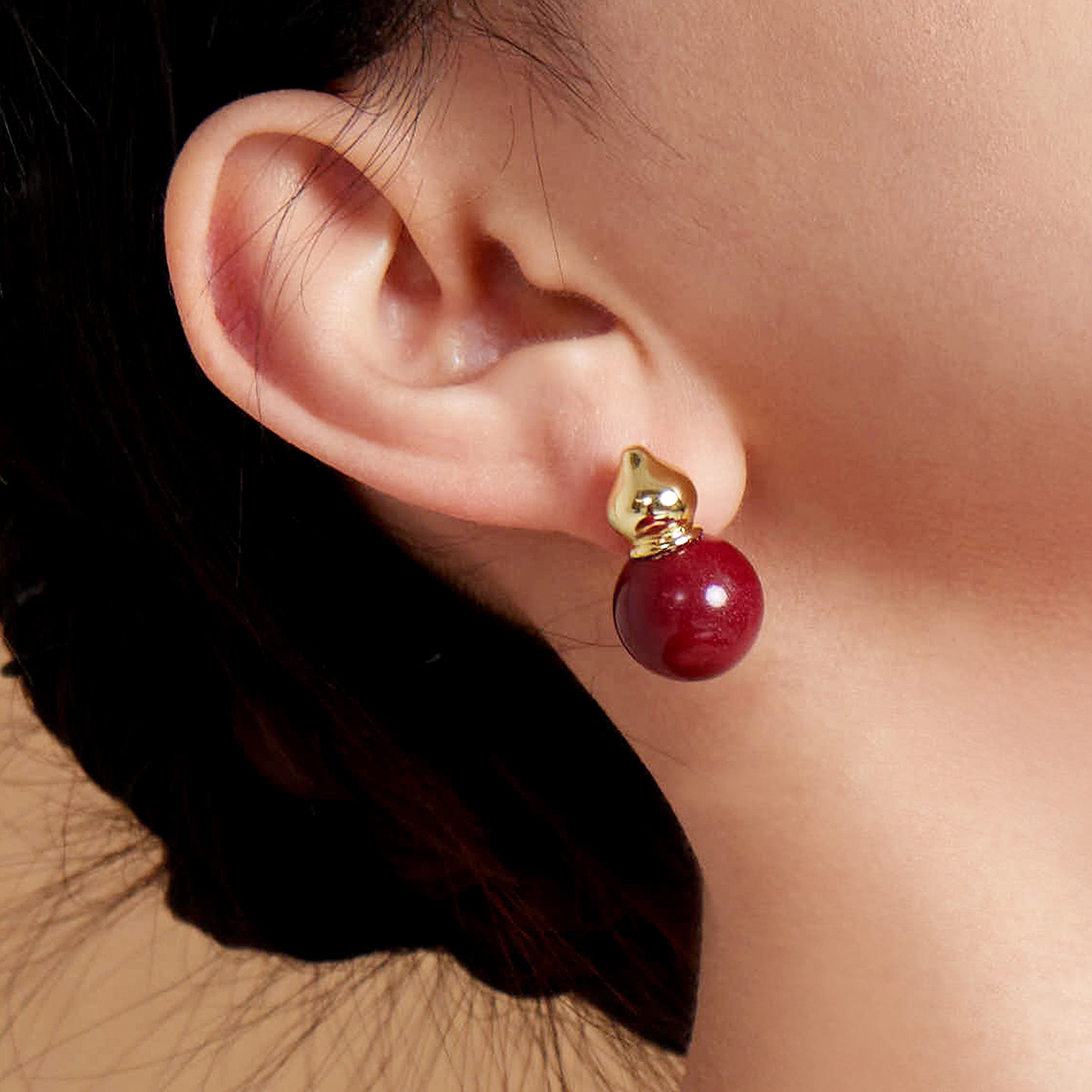 HERBE合璧 [董生活方枪枪同款]福禄来朱砂葫芦耳钉本命年新年礼物,饰品/流行首饰/时尚饰品新,耳钉,淘宝优惠券,粉丝福利购,淘宝优惠卷