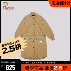 Penfield攀菲熊秋冬款山系户外女士绗缝线立领长款棉服外套