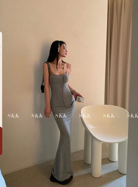 Skk Store 纯欲性感吊带连衣裙女夏辣妹Skims修身显瘦包臀长裙子