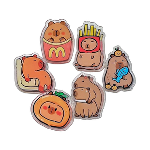 新款卡皮巴拉便签夹卡通风高颜值pp夹高颜值ins风双面亚克力pp收纳试卷夹多功能双面便签夹固定书夹