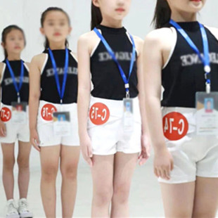 新款儿童模特训练服装童模练功服少儿形体服男女童夏季短袖套装
