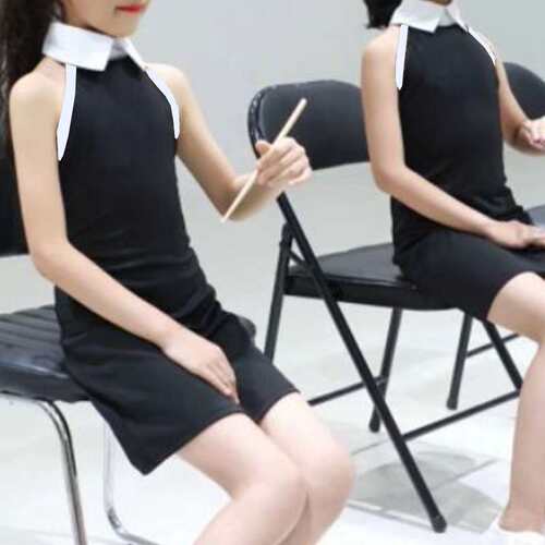 少儿形体礼仪模特走秀女童练功服