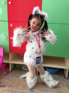 六一猫咪动物儿童演出服